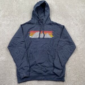 Bend OR Hoodie Mens Small Pullover Sweatshirt Graphic Mountains Outdoors
